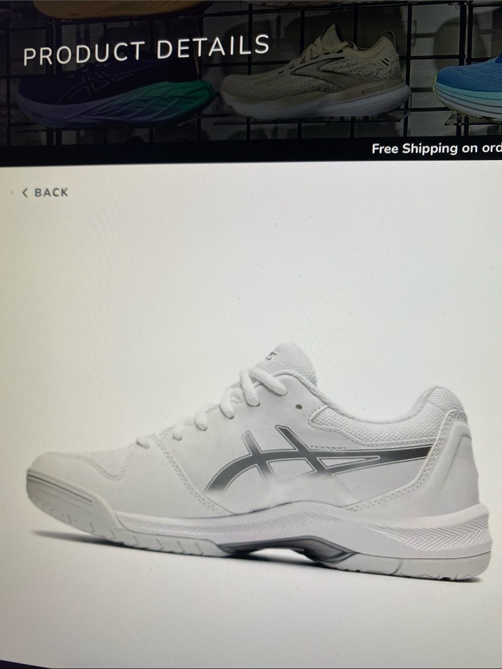 ASICS Gel-Dedicate 7 Women’s White/Silver size 8 M